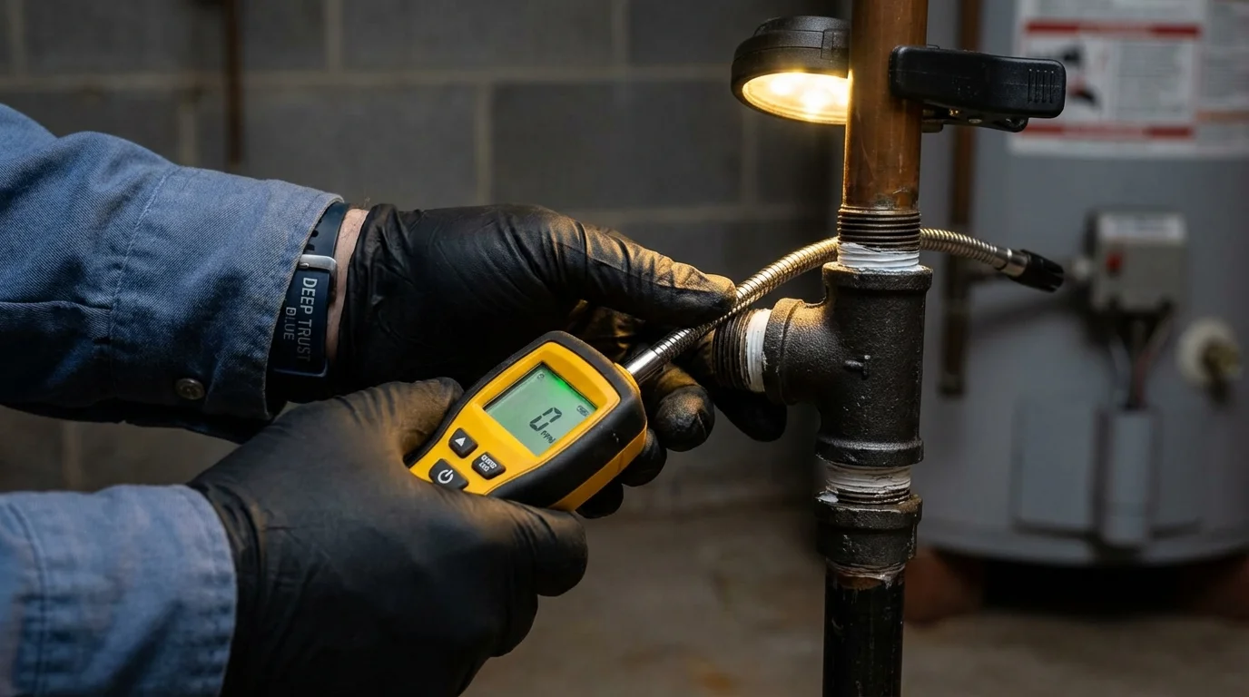 Gas leak detection with electronic sniffer by Johns Plumbing LLC in Hoboken