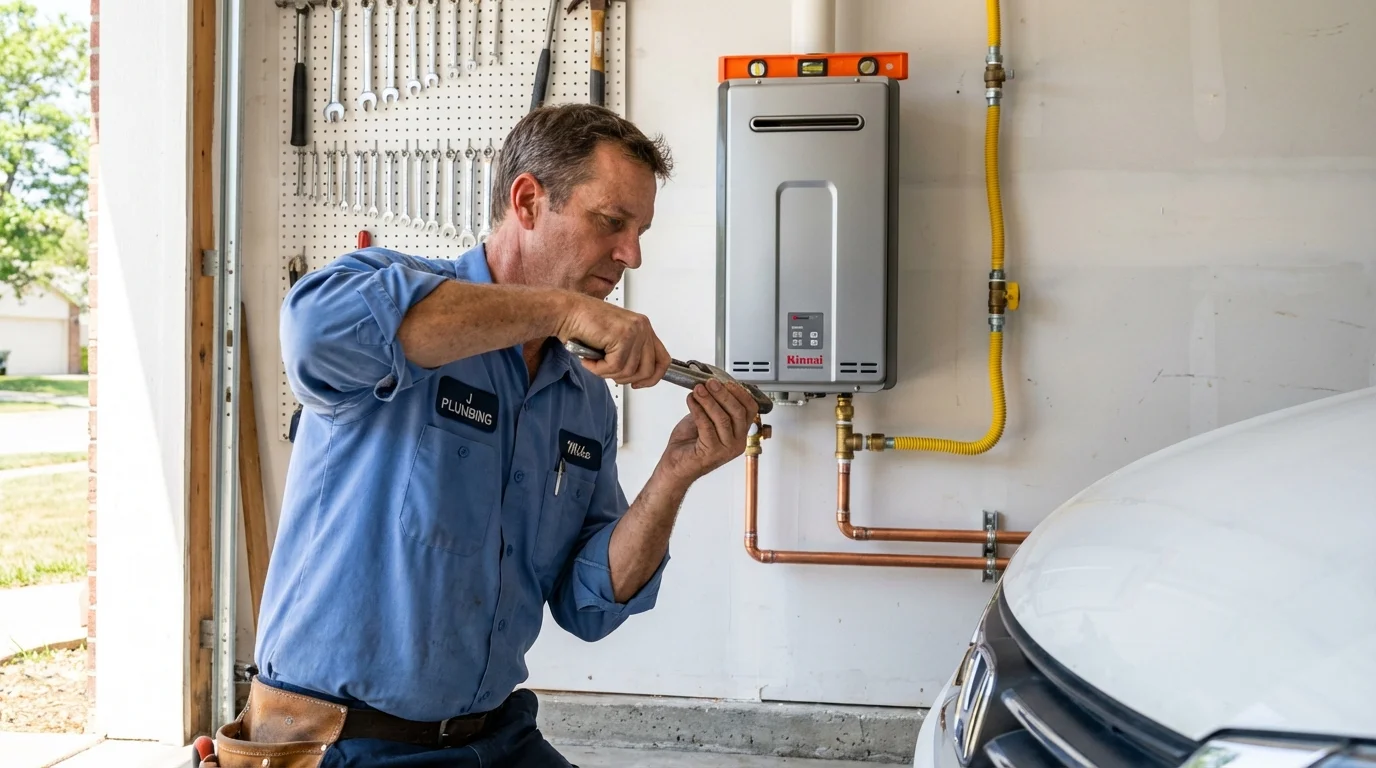 Tankless water heater installation by a Johns Plumbing LLC plumber in Hoboken